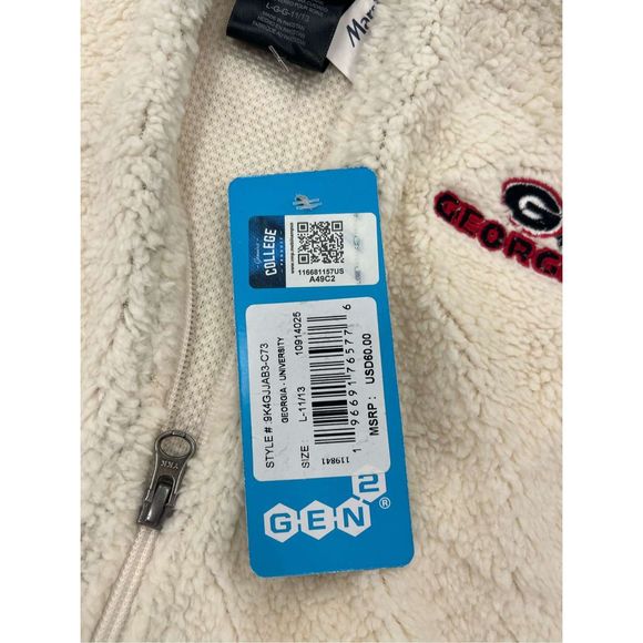 UGA University of Georgia Cream Jacket Size Large and XL NWT - Picture 3 of 5